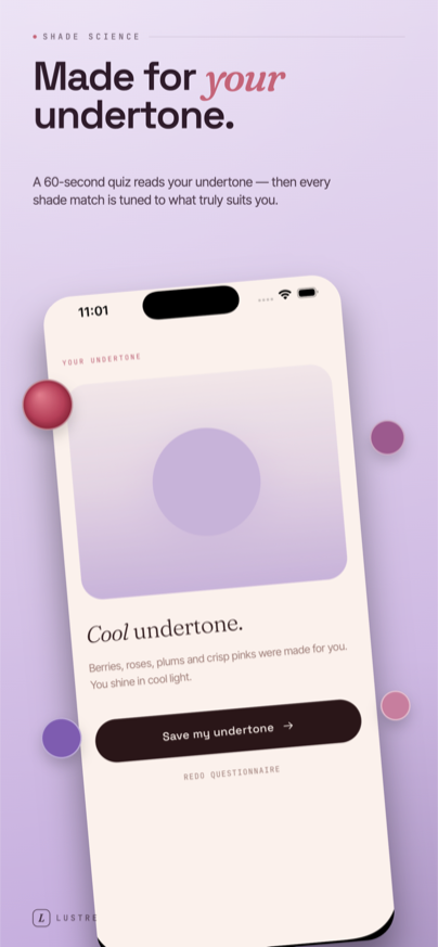 True Shade undertone result screen showing a cool undertone profile